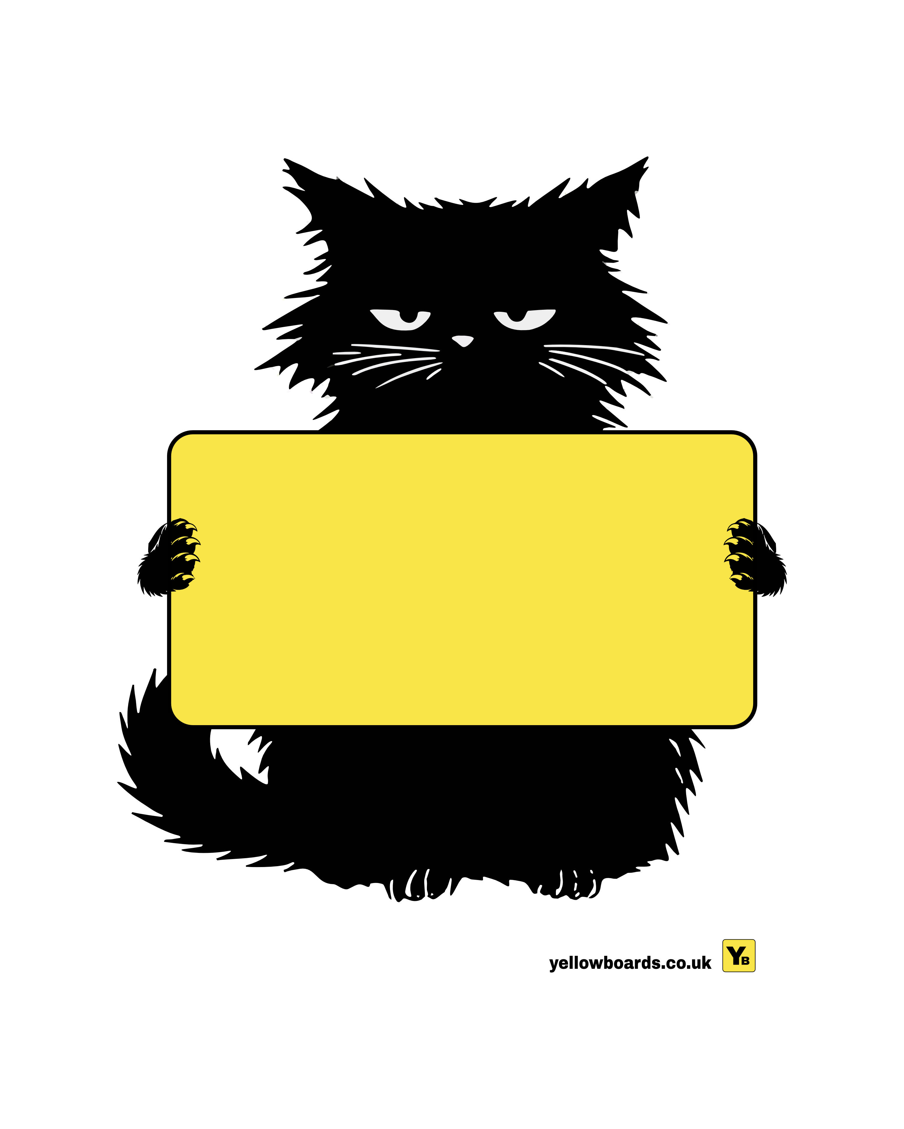MABLE CAT WITH YELLOW BOARD
